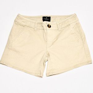 American Eagle Outfitters Midi Stretch Khaki Shorts - Size 00 🌸 HOST PICK